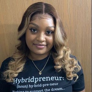 Synthetic blend heat proof wig